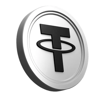 USDT coin graphic from Tether displayed in the platform's information section